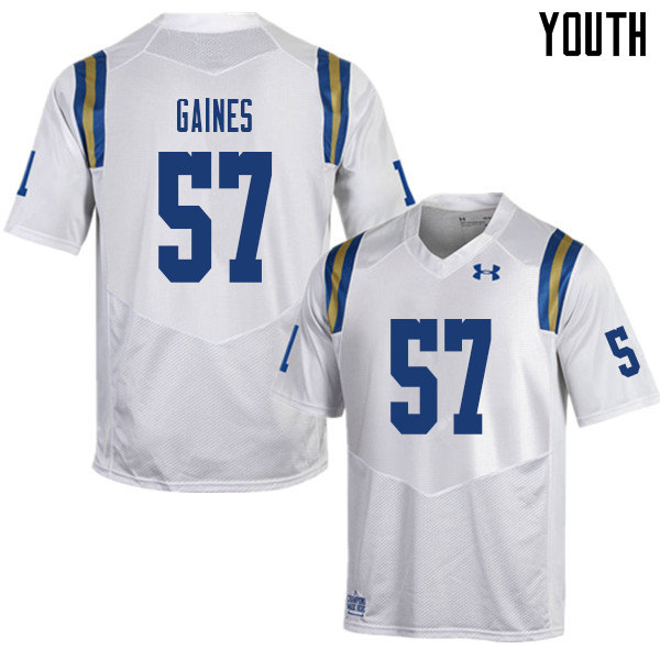 Youth #57 Jon Gaines UCLA Bruins College Football Jerseys Sale-White - Click Image to Close